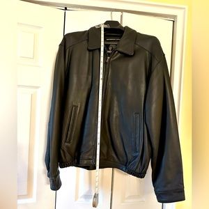 Black waterproof leather jacket